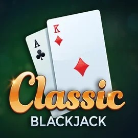 Classic Blackjack online game logo by Red Tiger Gaming on pokiespins.eu.com